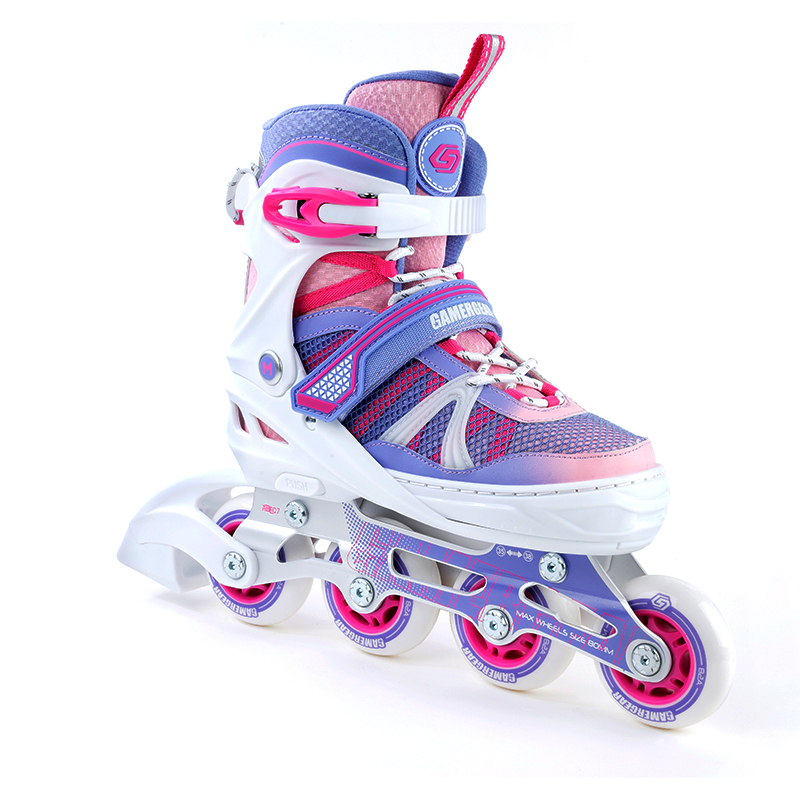 KIDS GRADIENT PRINTING RUBBER TAG 4 WHEEL ADJUSTABLE INLINE SKATE(SS-212A-2)