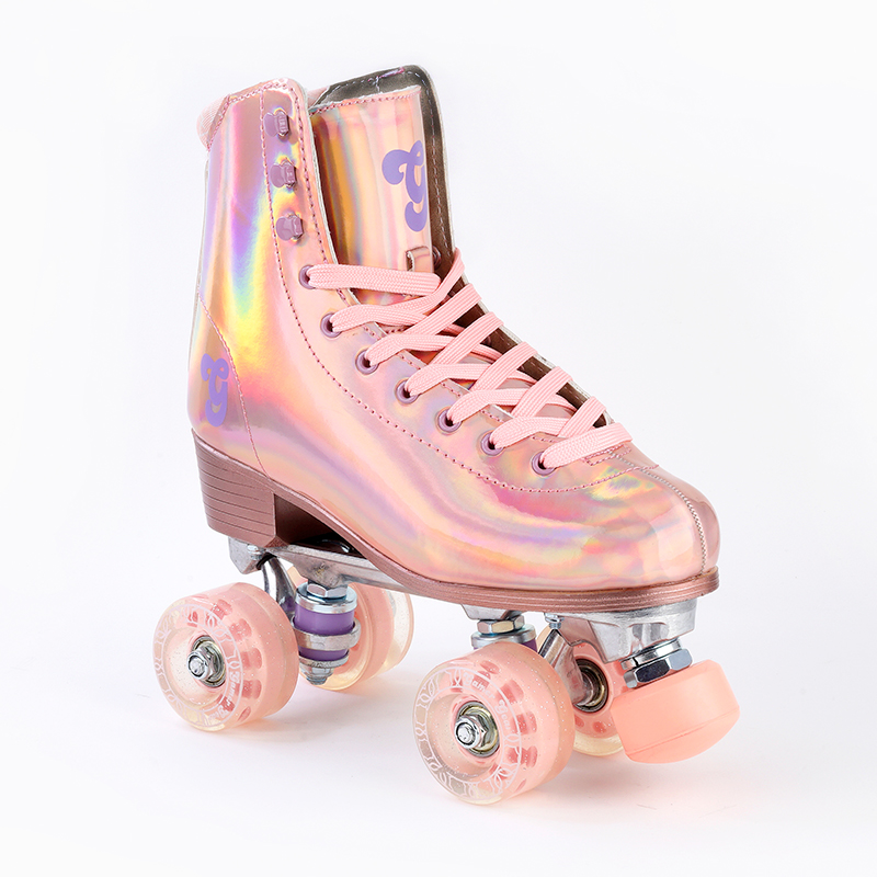 NEW DIGITAL PRINTING QUAD ROLLER SKATE WITH DAZZLE COLOR BOOT（QS-142-1）