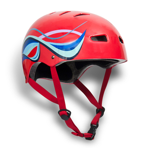 RED ABS SKATING PROTECTION HELMET WITH PATTERN