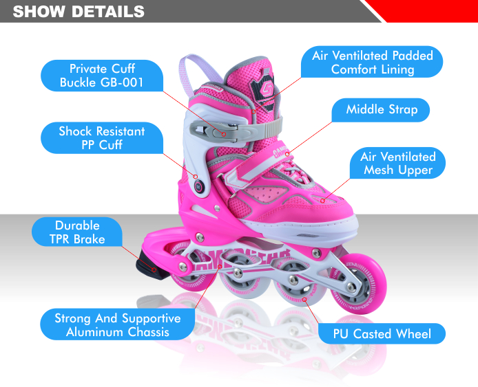 STRONG PP BREATHABLE LIGHT WEIGHT ADJUSTABLE INLINE SKATE 
