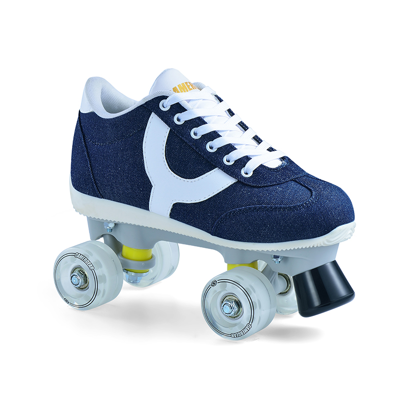 CANVAS PATENTED SNEAKER LOW HIGH QUAD ROLLER SKATE 