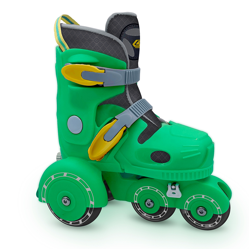 STRONG PP FLASHING WHEEL GREEN ADJUSTABLE INLINE SKATE(SS-208A-1)