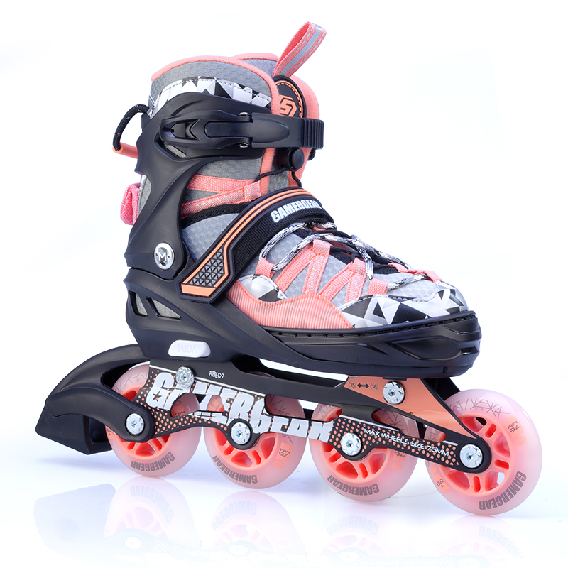 KIDS GRADIENT PRINTING RUBBER TAG 4 WHEEL ADJUSTABLE INLINE SKATE(SS-216A-1)