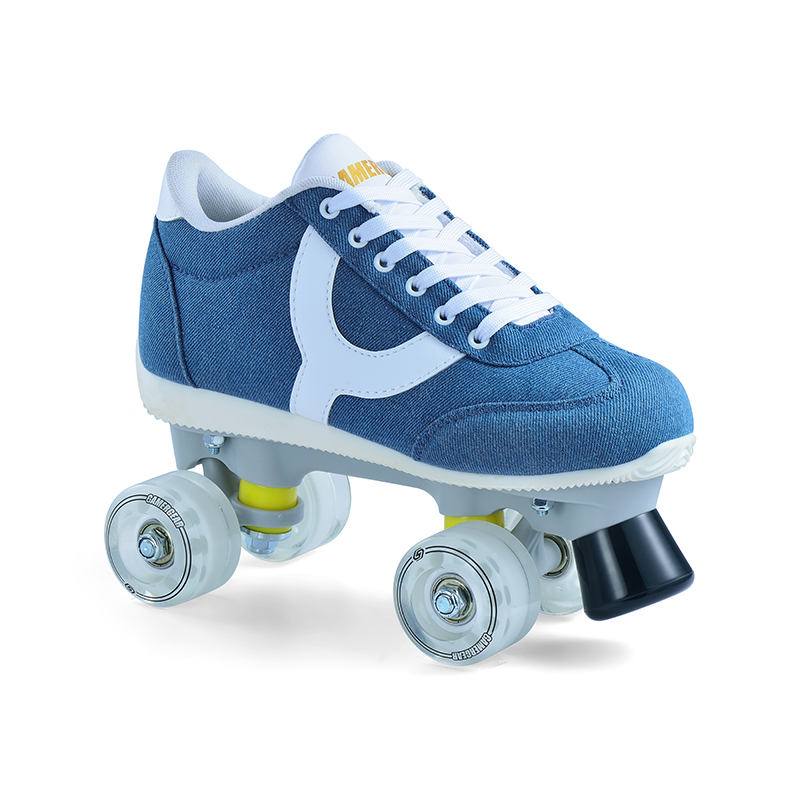 CANVAS PATENTED SNEAKER LOW HIGH QUAD ROLLER SKATE 